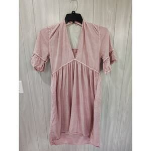 Tea And Rose Tencel Midi Dress Pink Summer Dress Size M Outdoors Fairy Cottage